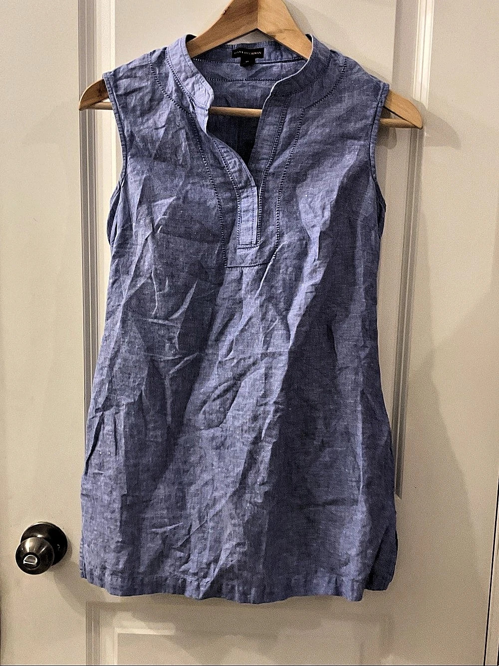 Dana Buchman Linen Blend Mini Dress in Blue Size XS